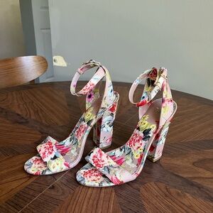 Aldo Blush Floral Pump Heel Sandals 7M